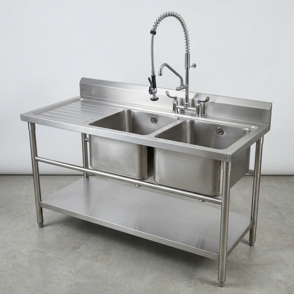 Heavy Duty Pot Wash Sink Unit Installation